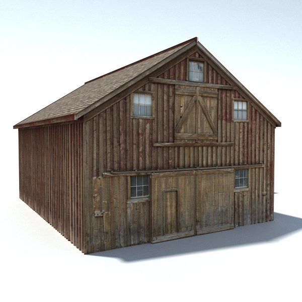 old wild west barn 3d obj