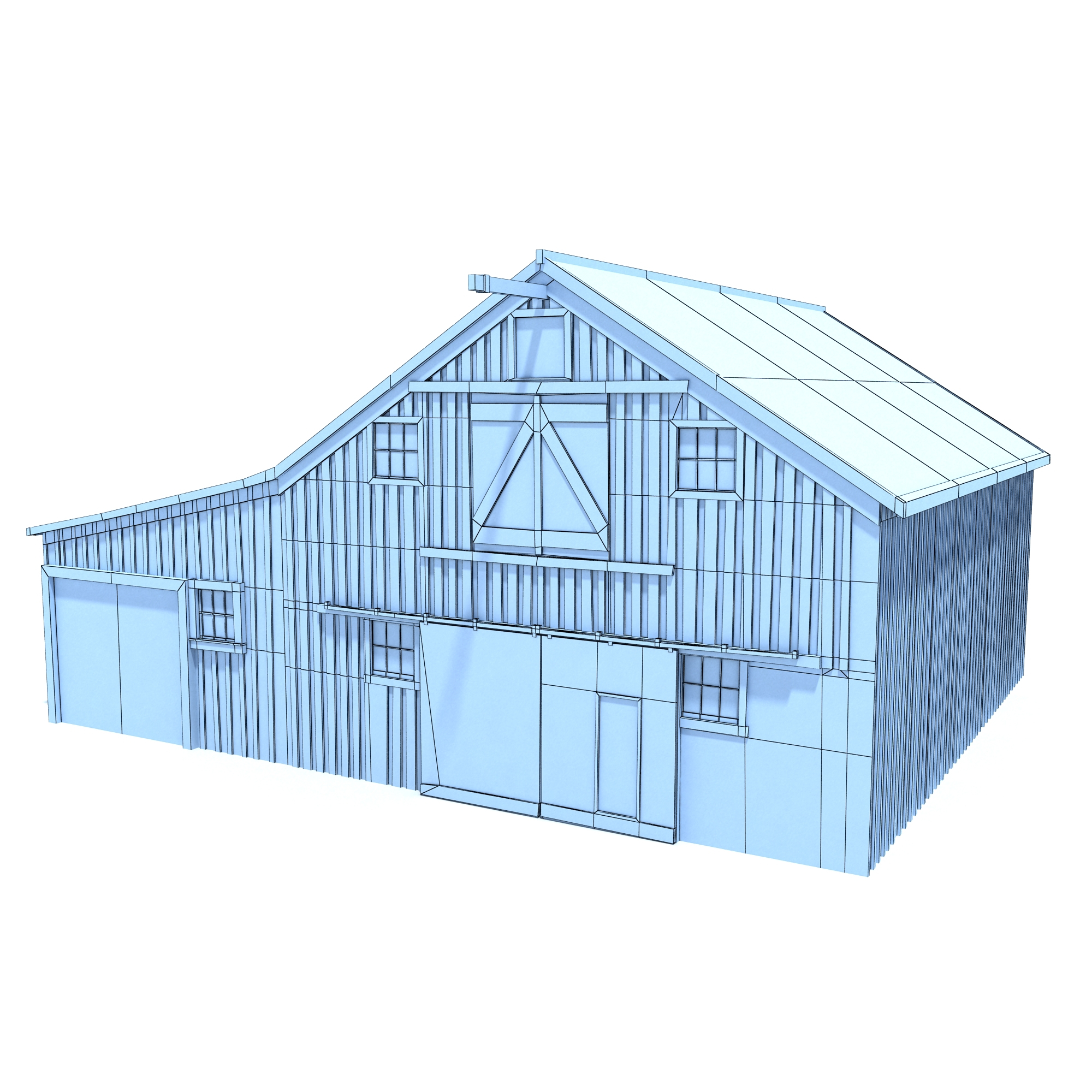 old wild west barn 3d obj