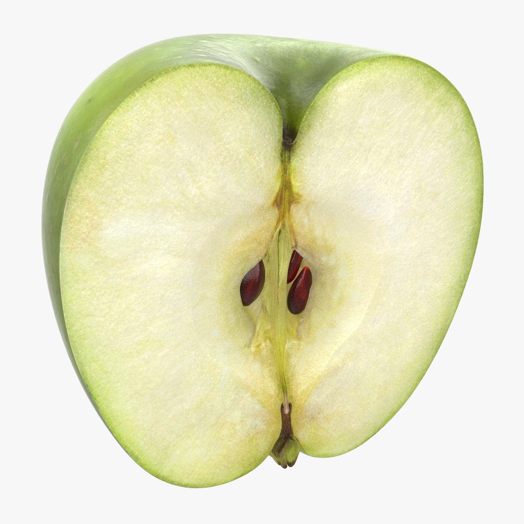 Green Apple Half 3D model preview
