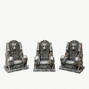 3D model Lion Stone Throne