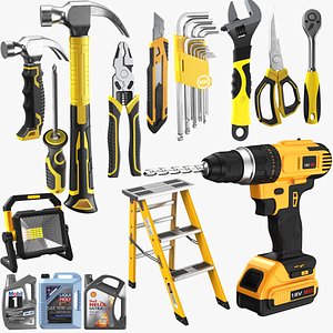 Detailed Large Hand Tools Collection