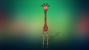 Cartoon Animal Giraffe 3D Model