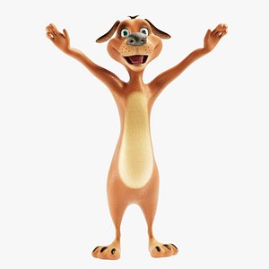 Friendly Dog Rigged  Animated 3D model