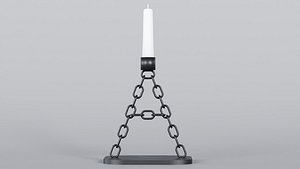 A Chain Black Candleholder 3D Model True PBR Renders Zero-Cleanup UV 4 LODs 4K Textures USD FBX GLB 3D model