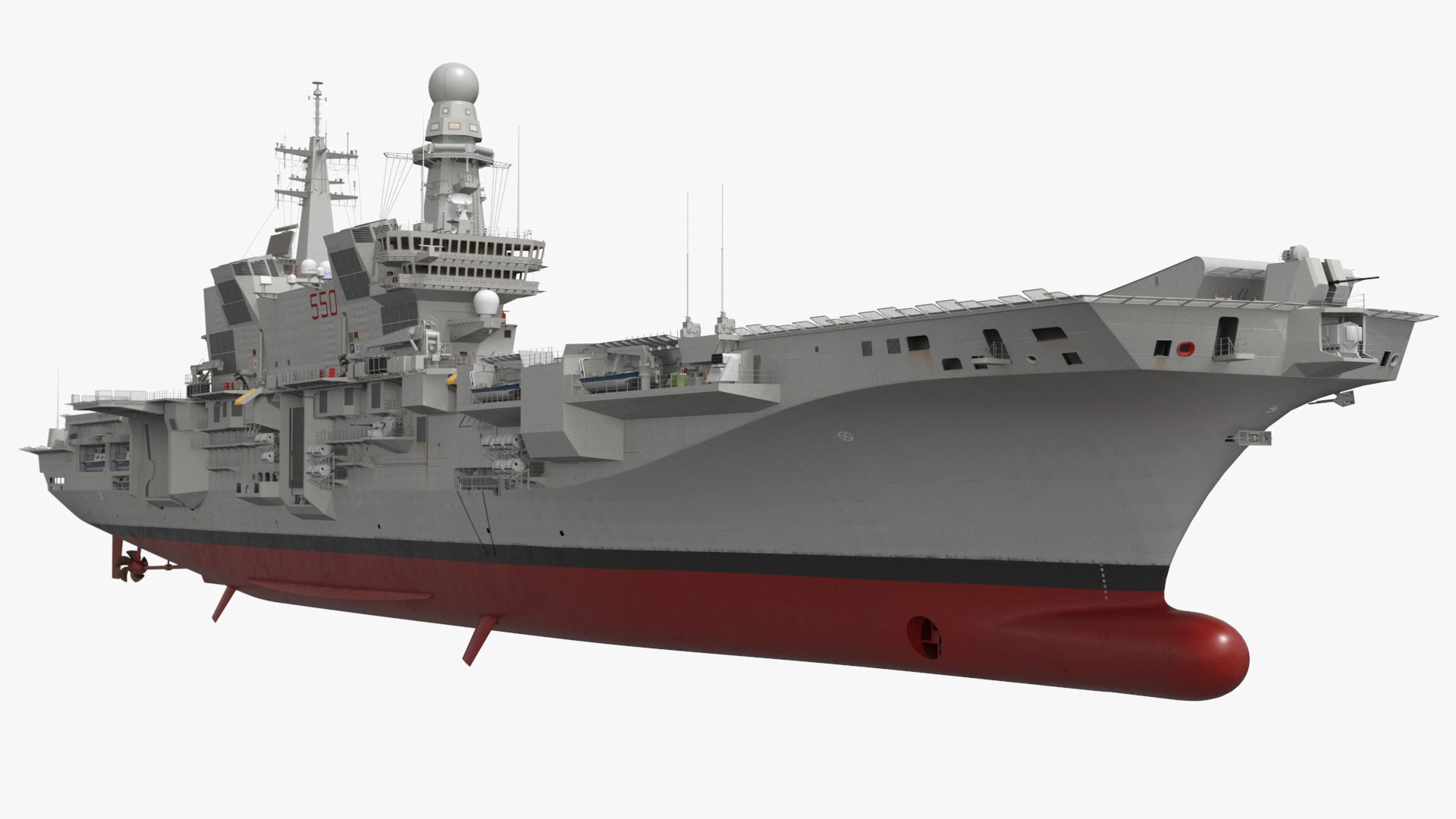 Italian Cavour Naval Aircraft Carrier Vehicle Simplified 3D model preview