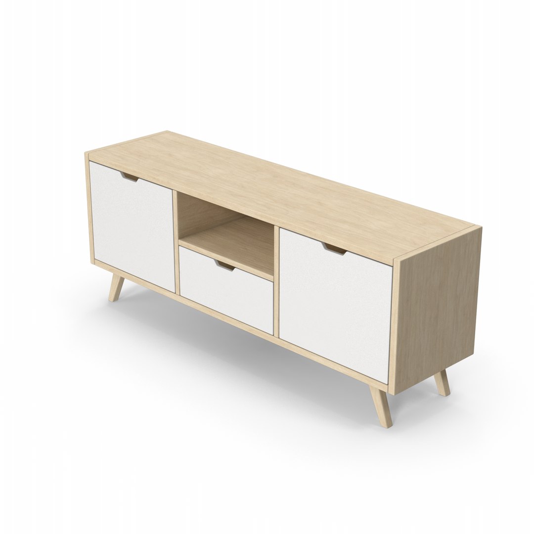 3D Wooden TV Stand Model TurboSquid 2055528