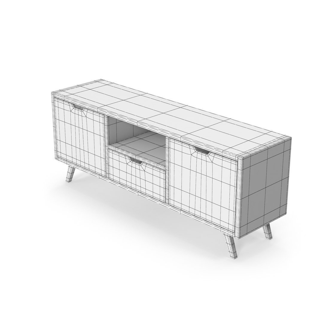 3D Wooden TV Stand Model TurboSquid 2055528