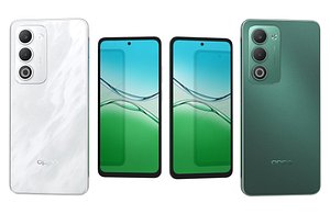 OPPO A5 5G Aurora Green And Mist White 2025 Low Poly