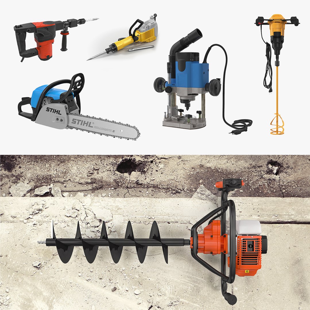 Industrial Power Tools 3D Models Collection 3D model preview