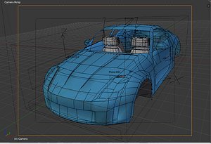 blender blue sports car