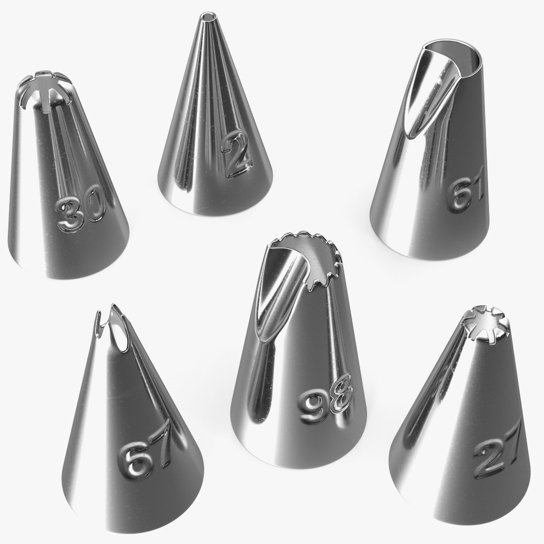 Cake Decoration Nozzles 3D model preview