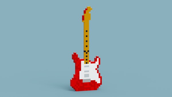 modèle 3D de Guitare électrique rouge avec support - TurboSquid 1839446