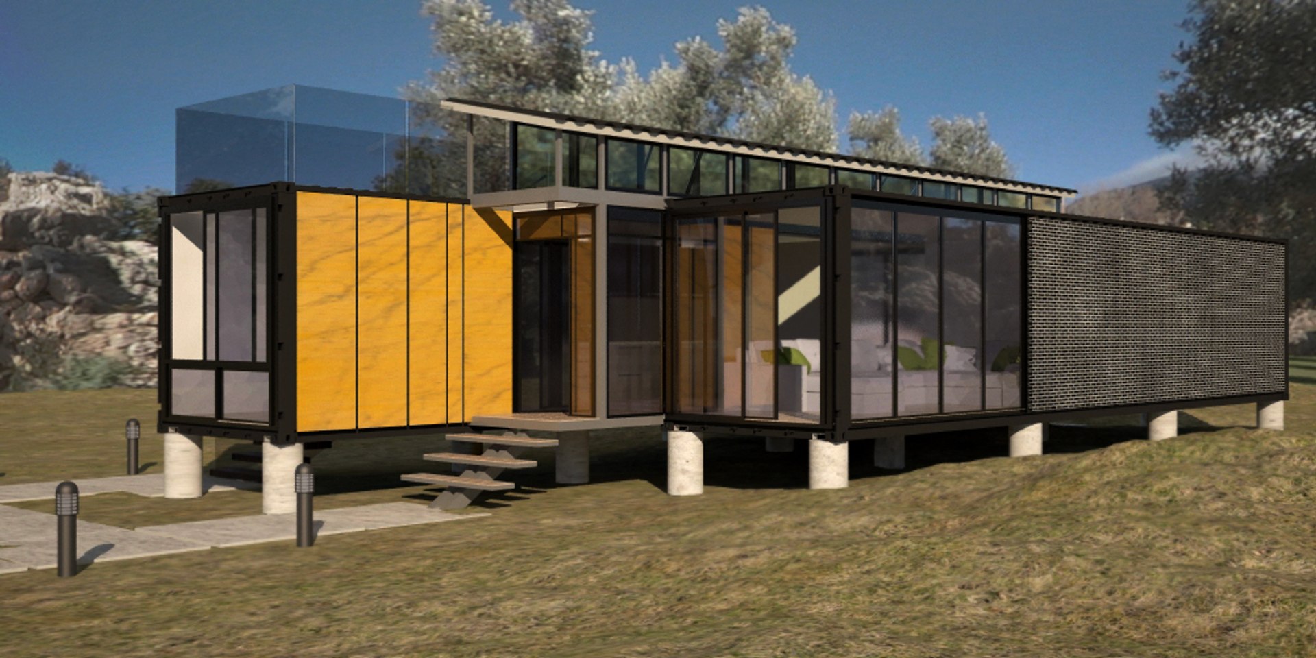 Container Building 3d Model