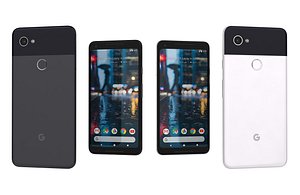 Google Pixel 2 XL Black And White Low Poly model