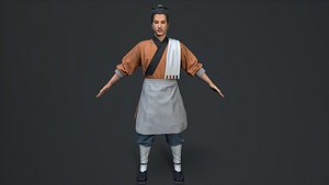 3D ancient china farmer character