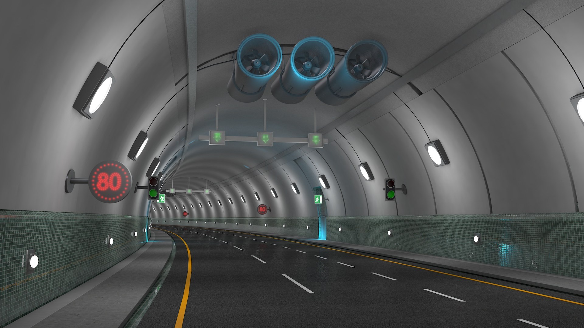 3D Tunnel Highway - TurboSquid 1484816