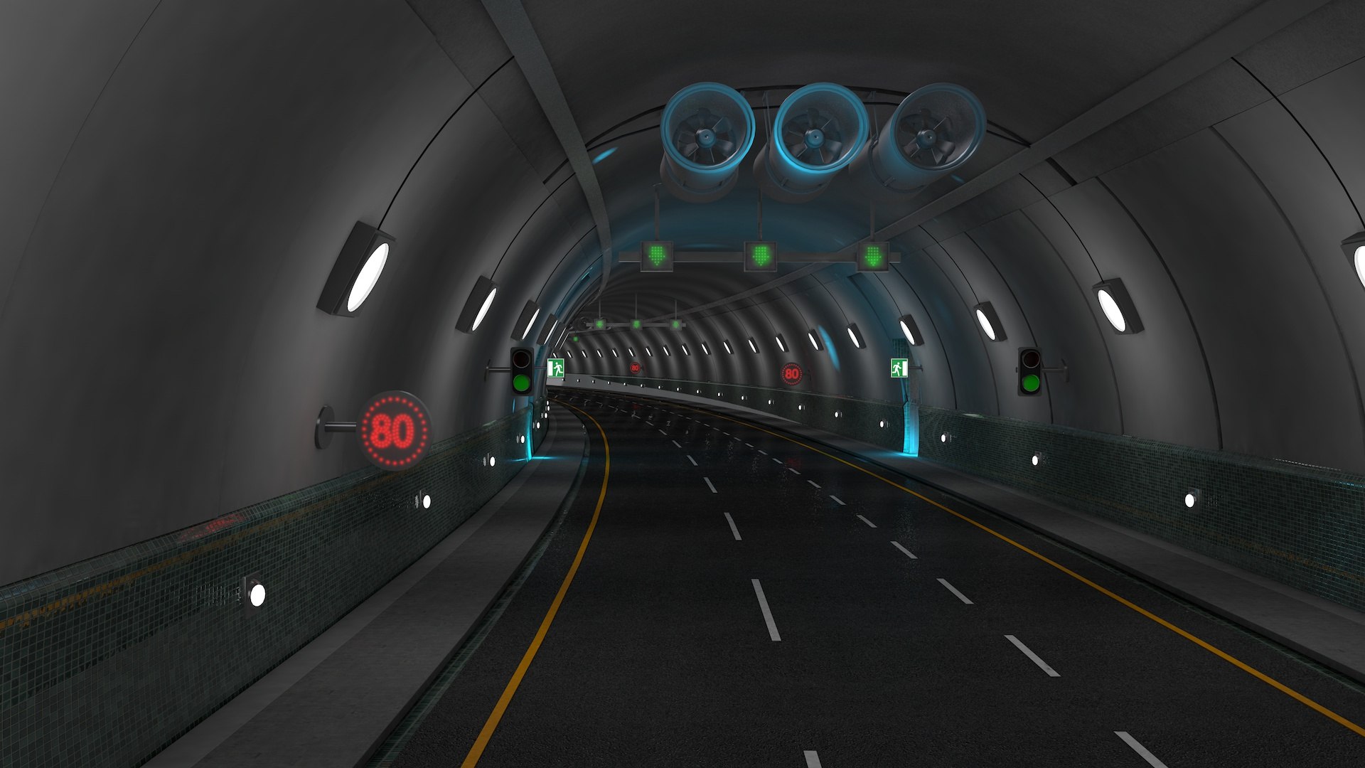 3D Tunnel Highway - TurboSquid 1484816