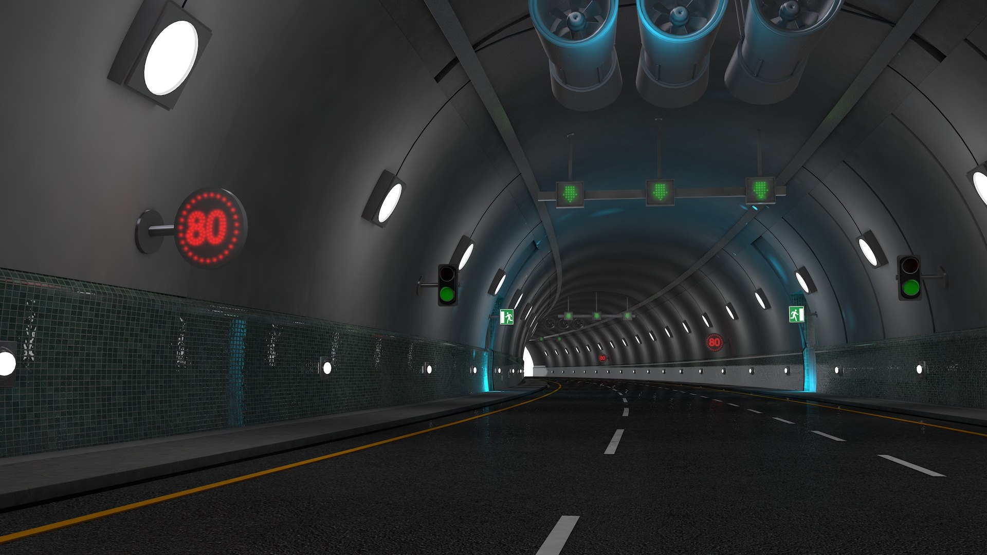 3D Tunnel Highway - TurboSquid 1484816