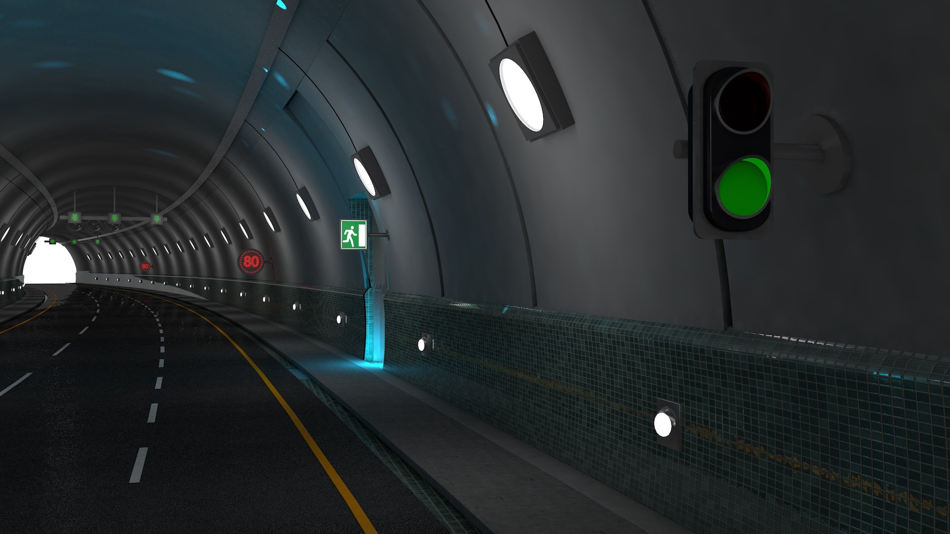 3D Tunnel Highway - TurboSquid 1484816