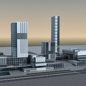 modern city block 3D model