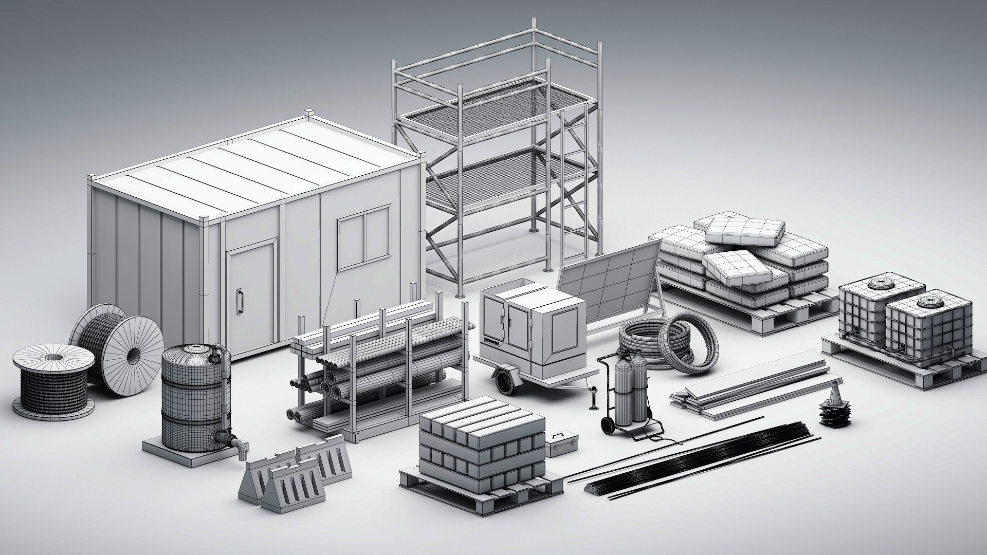 Site Logistics Pack 3D model https://p.turbosquid.com/ts-thumb/G8/5fEBTb/Rx/wireframe/jpg/1786208688/1920x1080/fit_q87/72ff405fbdddf2447271db2ea77e28815c7f7438/wireframe.jpg