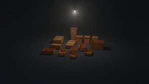 Low poly crates 3D model