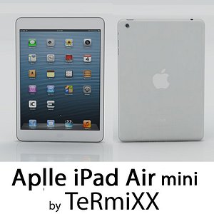low-poly ipad air mini 3d model