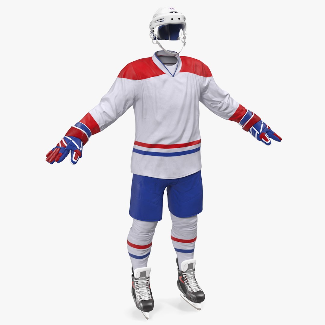 Hockey Equipment White 3D model preview