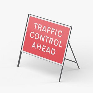 Traffic Control Ahead Rectangle Road Sign model