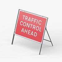 Traffic Control Ahead Rectangle Road Sign