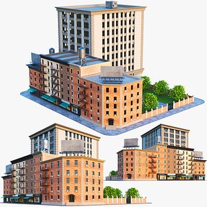 Detailed City Buildings Block