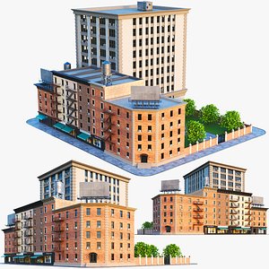 Detailed City Buildings Block