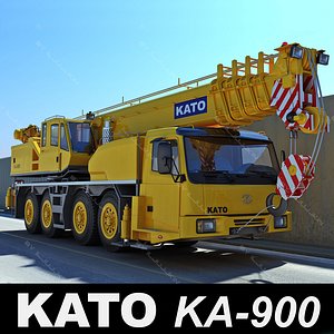 realistic mobile crane kato 3d model
