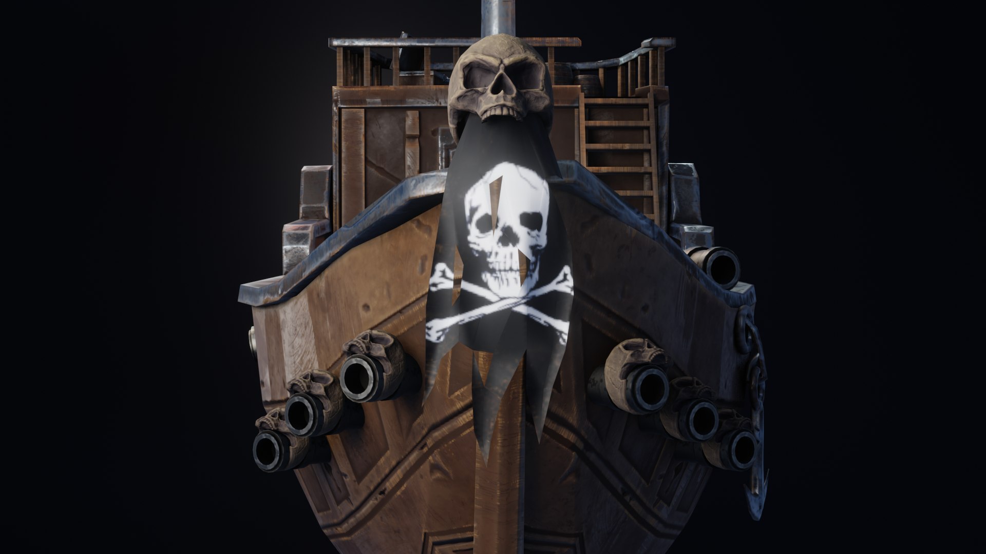 Stylized Pirate Ship Low Poly 3D Model - TurboSquid 2017325