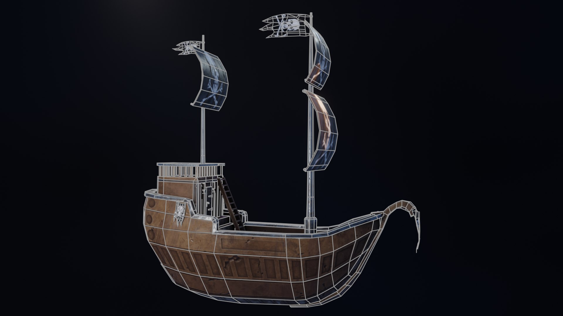 Stylized Pirate Ship Low poly 3D model - TurboSquid 2017325