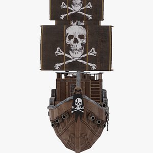 Stylized Pirate Ship Low poly