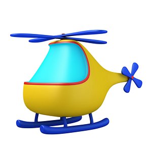 3D cartoon helicopter