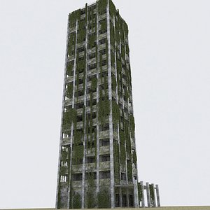 3D post apocalypse building model