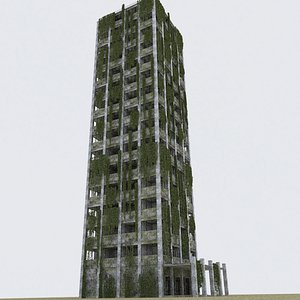 RUINED POST APOCALYPSE OLD BUILDING ABANDONED SKYSCRAPER