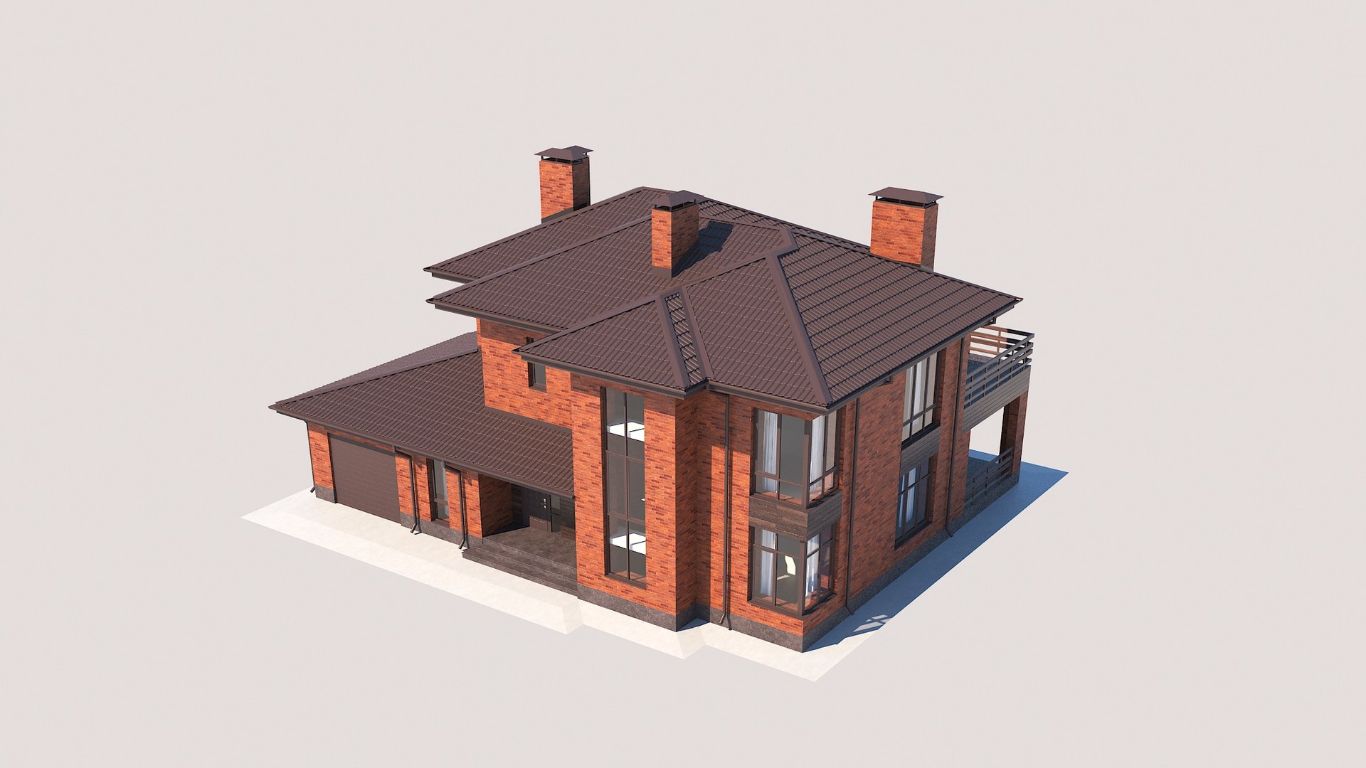 Red Brick Building 3D Model - TurboSquid 1562515