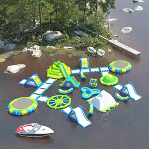 Aqua inflatable Trampoline 3D