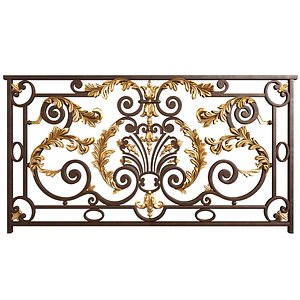 3D Classic Forged wrought Fence iron railing 3D model model