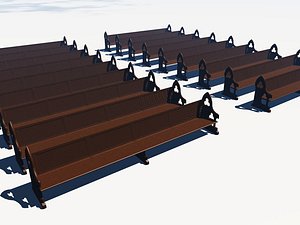3d church pew