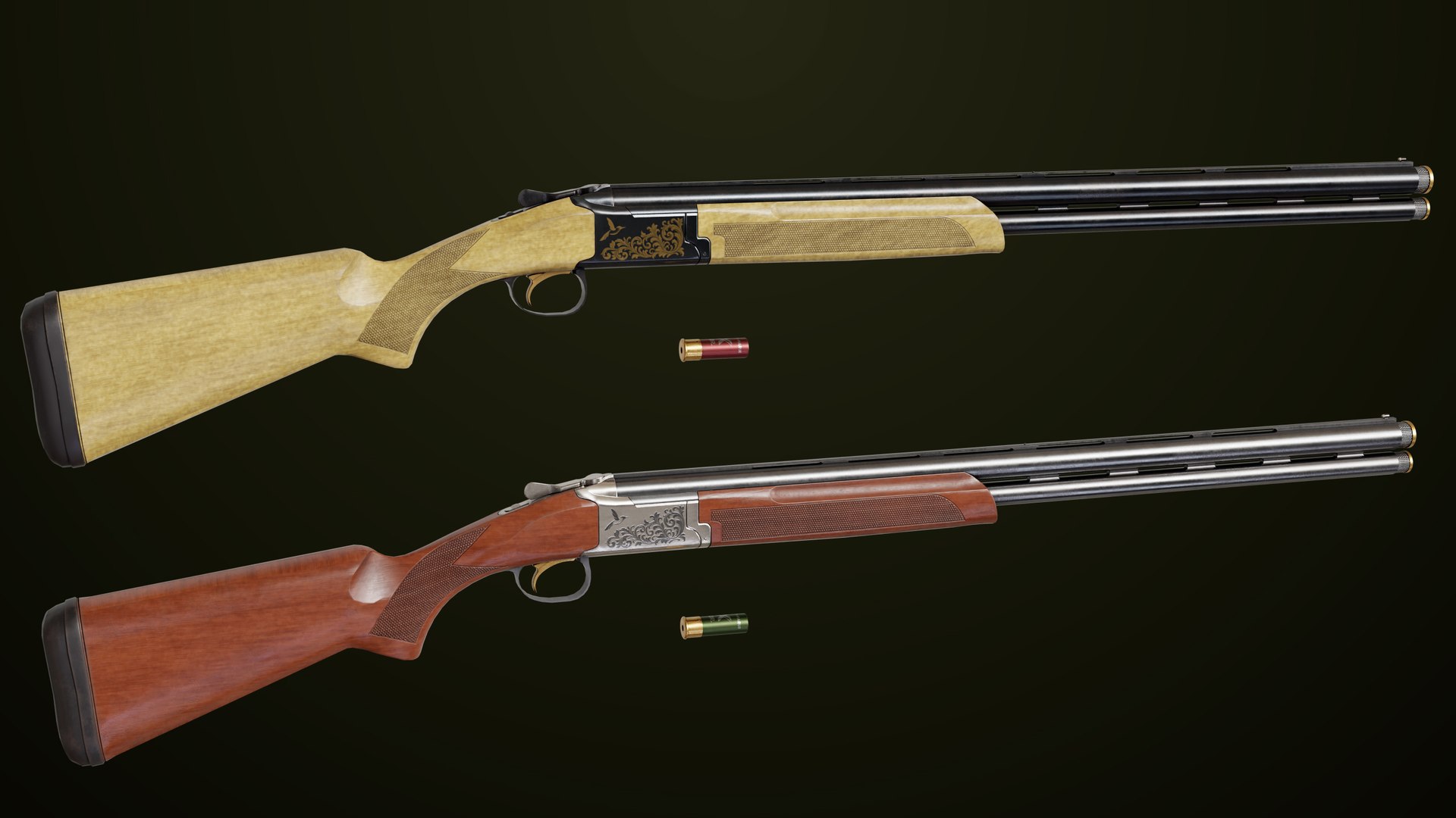 Double Barrel Shotguns 01 Single Mat All PBR Unity UE Textures 3D model https://p.turbosquid.com/ts-thumb/G8/ew5gx4/Oc/classic_shotgun01_0025/jpg/1757661728/1920x1080/fit_q87/5f0b7407b45630b7c0720009ee467de1c13fd7e8/classic_shotgun01_0025.jpg