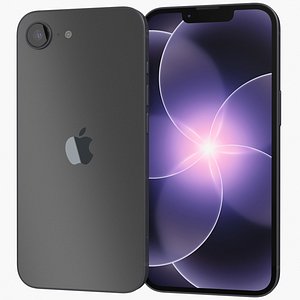 3D Apple iPhone 17e Black model