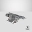 3D sci-fi dropship landing position