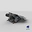 3D sci-fi dropship landing position