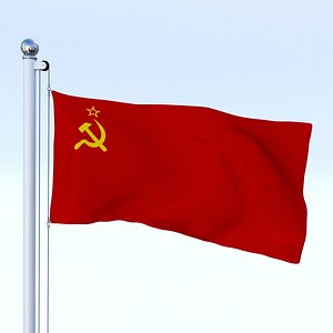 flag pole 3d fbx