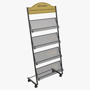 Store Floor-Standing Brochure Stand Magazine Rack 3D