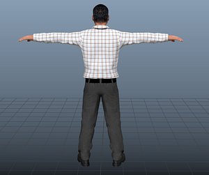 INDIAN MALE LO-POLY CHARACTER IN SHIRT PANT 1